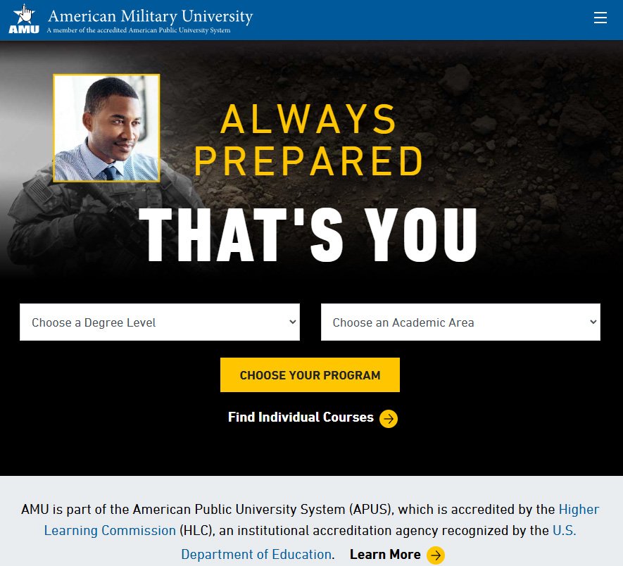 American Military University (AMU) Student Portal